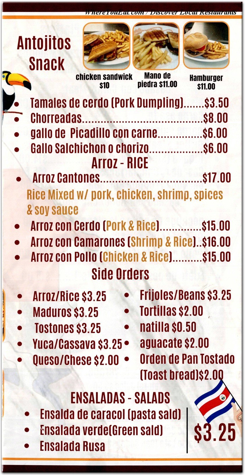 menu